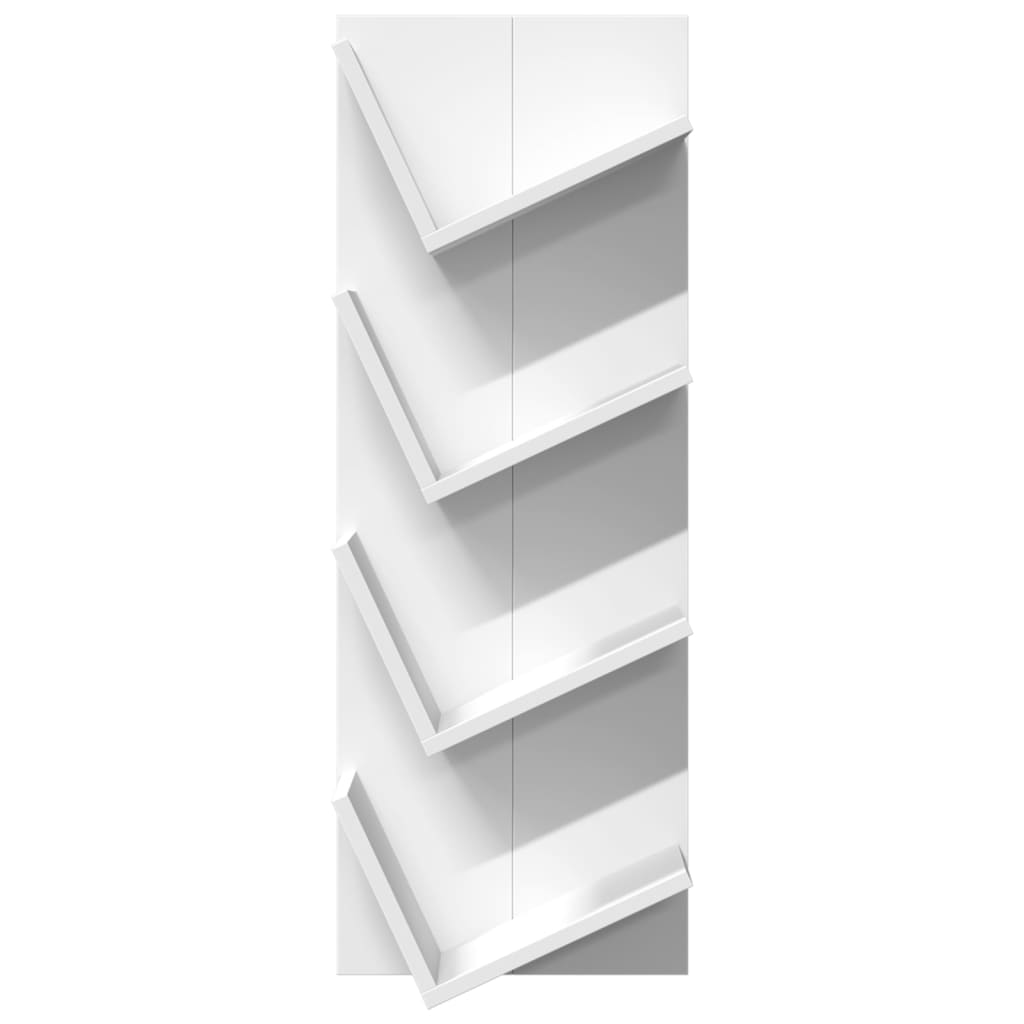 Wall Bookshelf 4-Tier White 33x16x90 cm