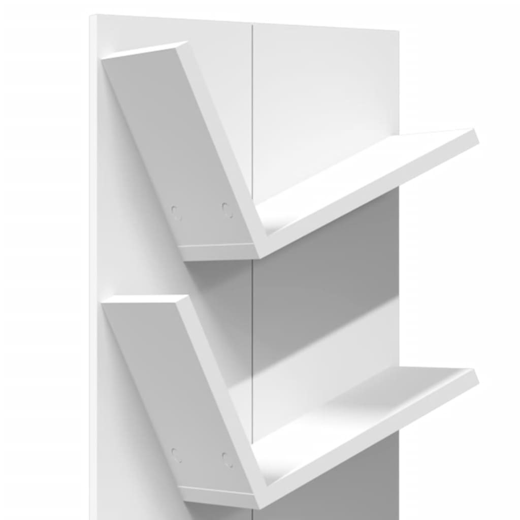 Wall Bookshelf 4-Tier White 33x16x90 cm