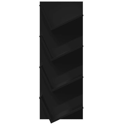 Wall Bookshelf 4-Tier Black 33x16x90 cm