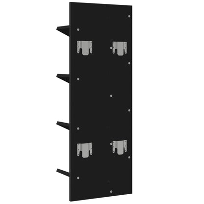 Wall Bookshelf 4-Tier Black 33x16x90 cm