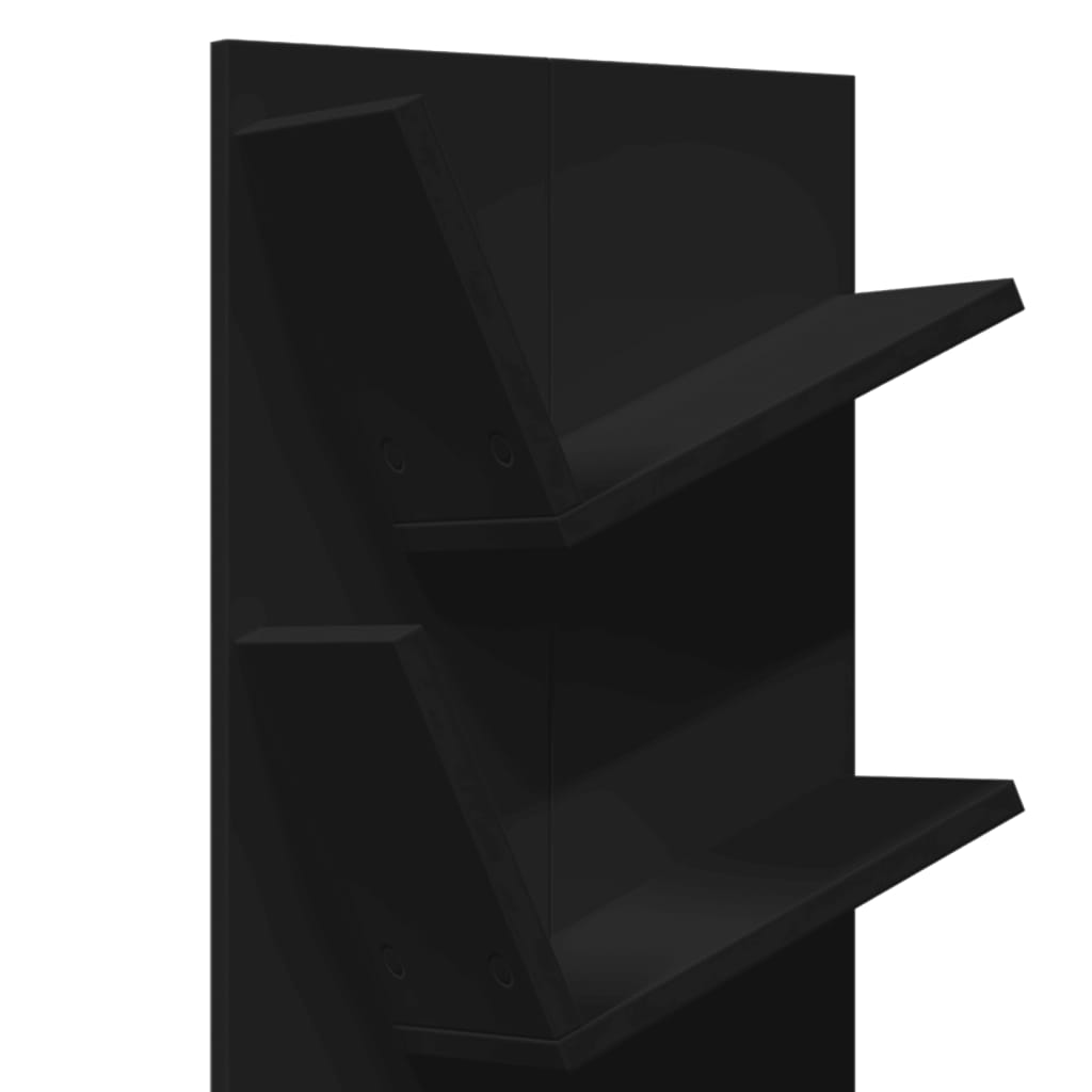 Wall Bookshelf 4-Tier Black 33x16x90 cm