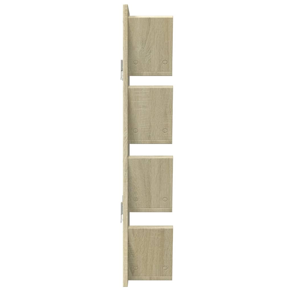 Wall Bookshelf 4-Tier Sonoma Oak 33x16x90 cm