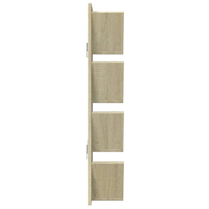 Wall Bookshelf 4-Tier Sonoma Oak 33x16x90 cm