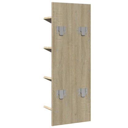 Wall Bookshelf 4-Tier Sonoma Oak 33x16x90 cm