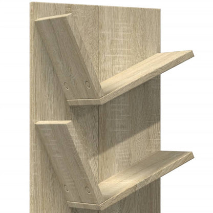 Wall Bookshelf 4-Tier Sonoma Oak 33x16x90 cm