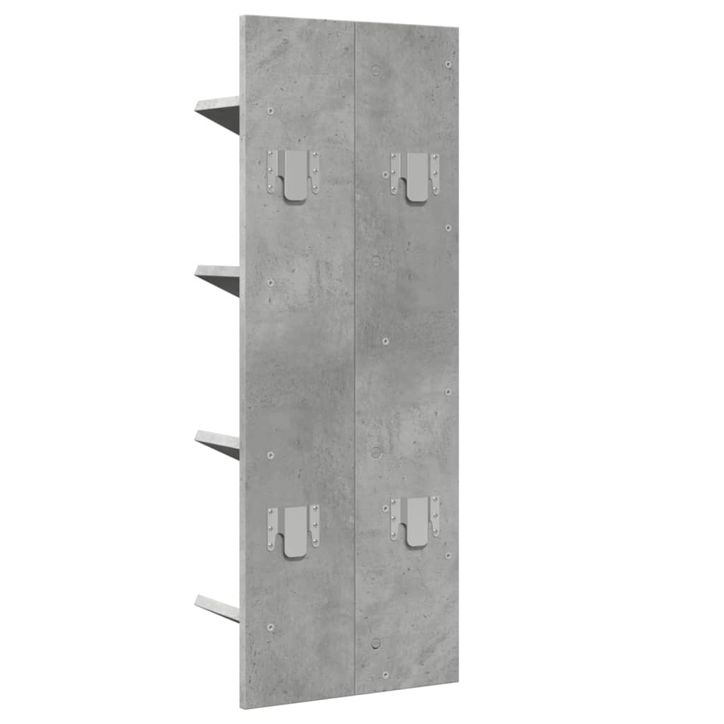 Wall Bookshelf 4-Tier Concrete Grey 33x16x90 cm