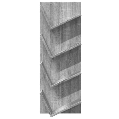 Wall Bookshelf 4-Tier Grey Sonoma 33x16x90 cm