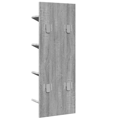 Wall Bookshelf 4-Tier Grey Sonoma 33x16x90 cm