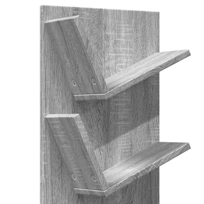 Wall Bookshelf 4-Tier Grey Sonoma 33x16x90 cm