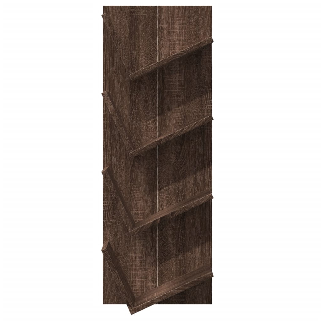 Wall Bookshelf 4-Tier Brown Oak 33x16x90 cm