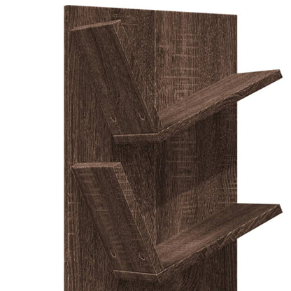 Wall Bookshelf 4-Tier Brown Oak 33x16x90 cm