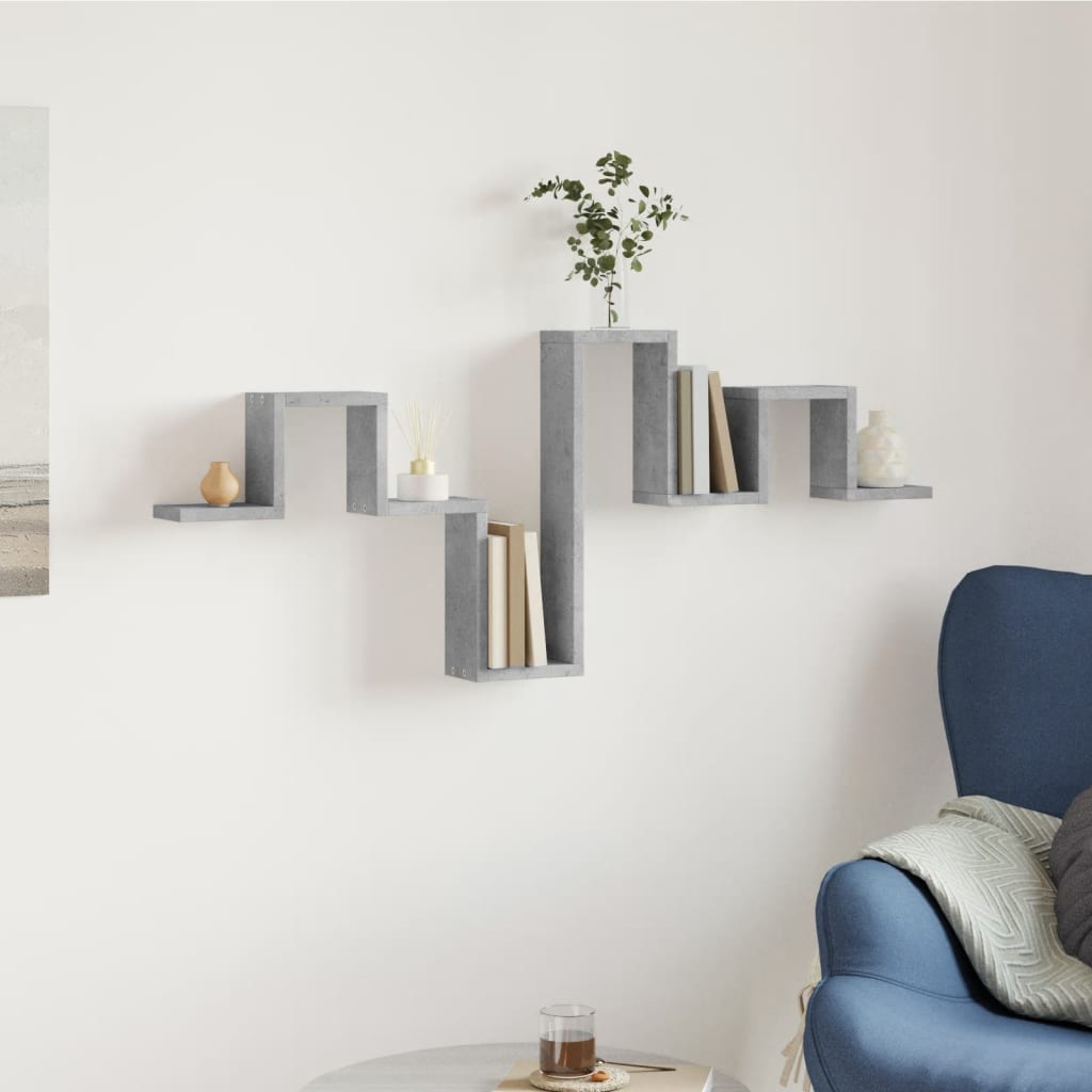 Wall Shelf Concrete Grey 104.5x10x43 cm Engineered Wood