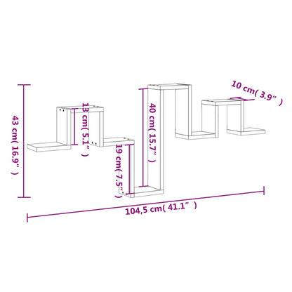 Wall Shelf Concrete Grey 104.5x10x43 cm Engineered Wood