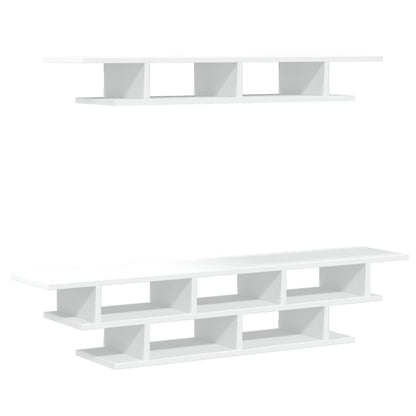 TV Wall Units White Engineered Wood