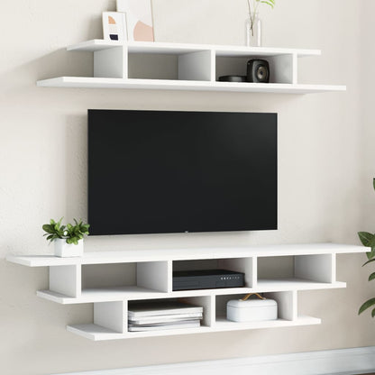 TV Wall Units White Engineered Wood