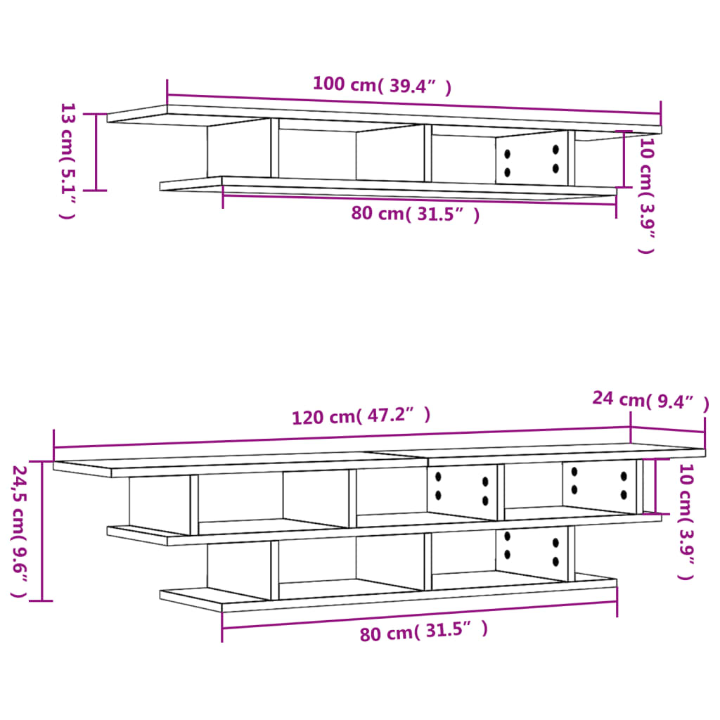 TV Wall Units White Engineered Wood