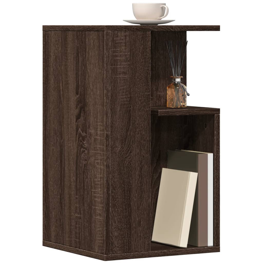 Side Table Brown Oak 35x35x60 cm Engineered Wood