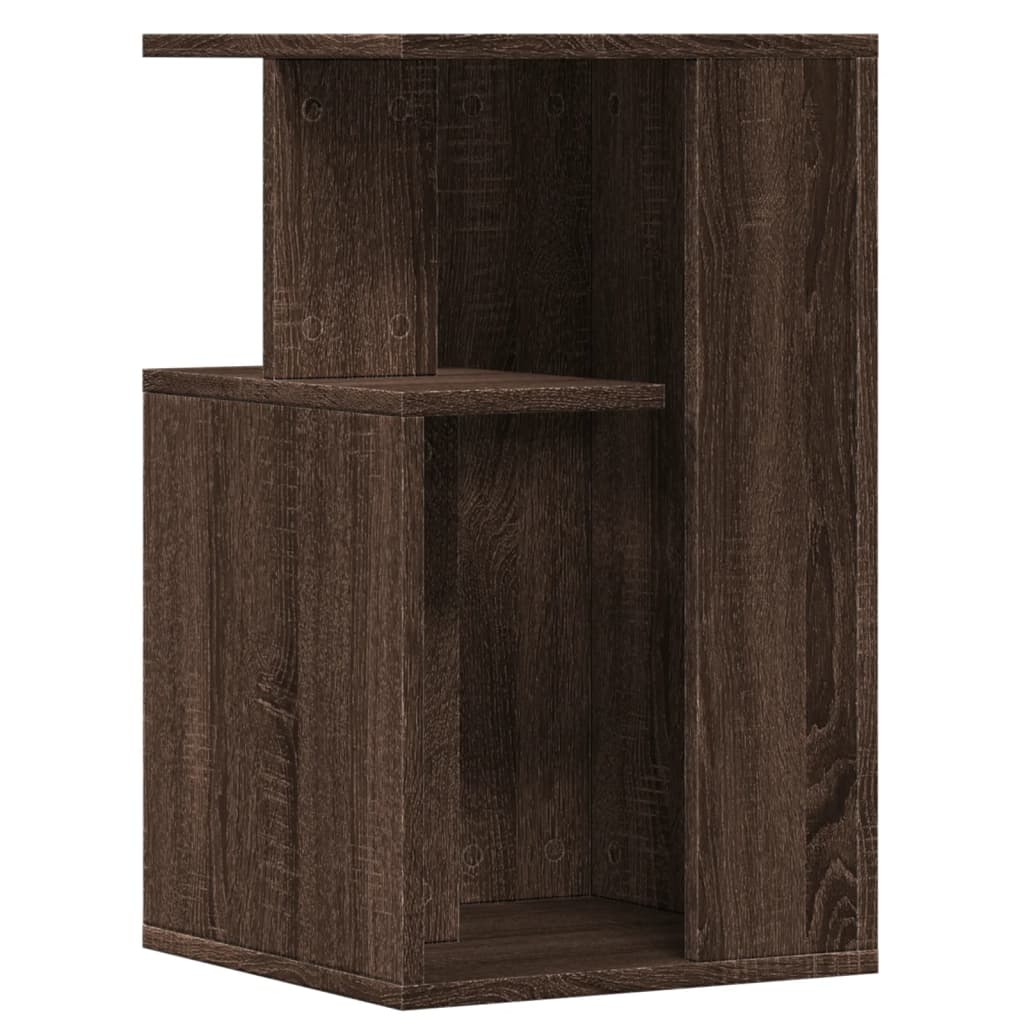 Side Table Brown Oak 35x35x60 cm Engineered Wood