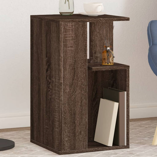 Side Table Brown Oak 35x35x60 cm Engineered Wood