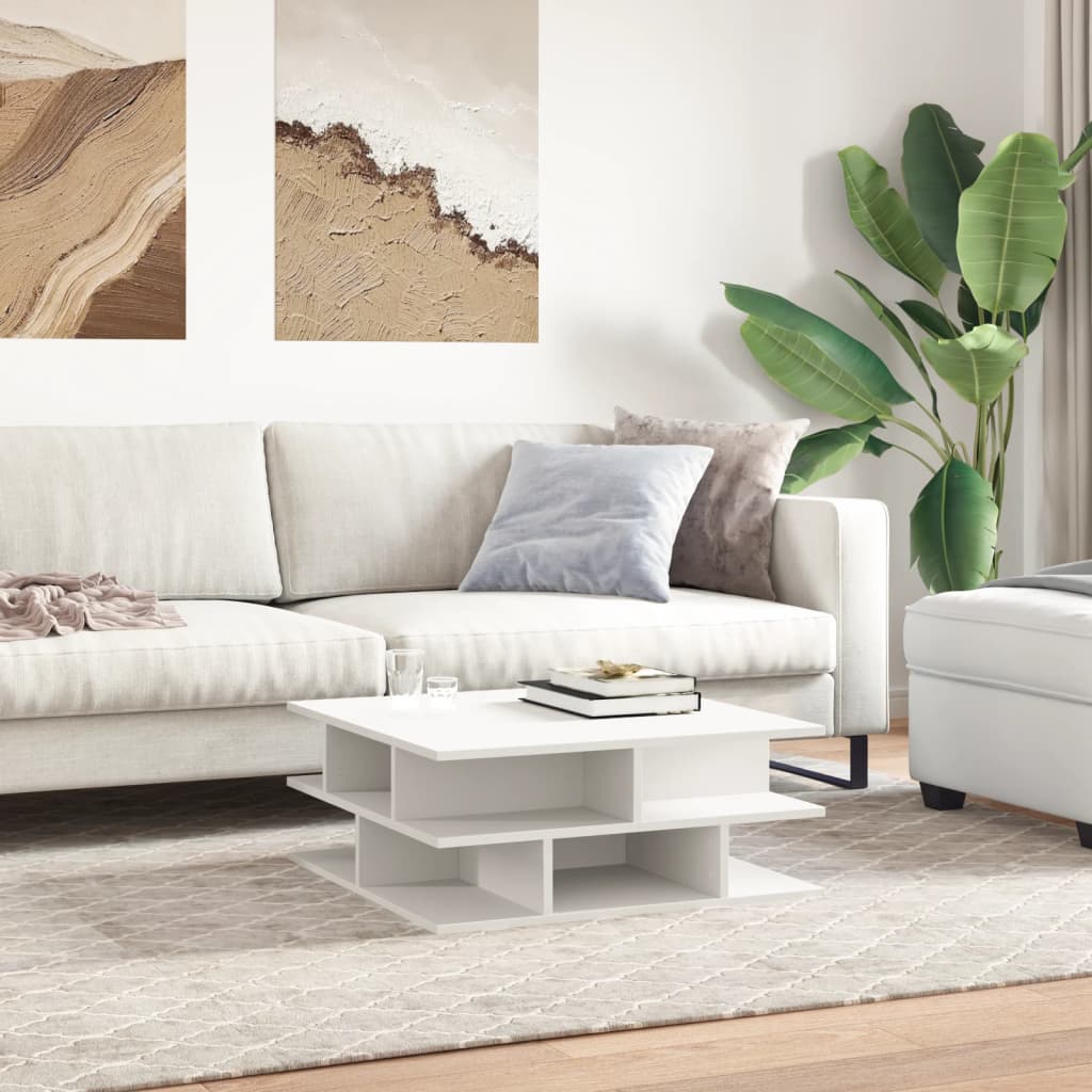 Coffee Table White 70x70x29 cm Engineered Wood