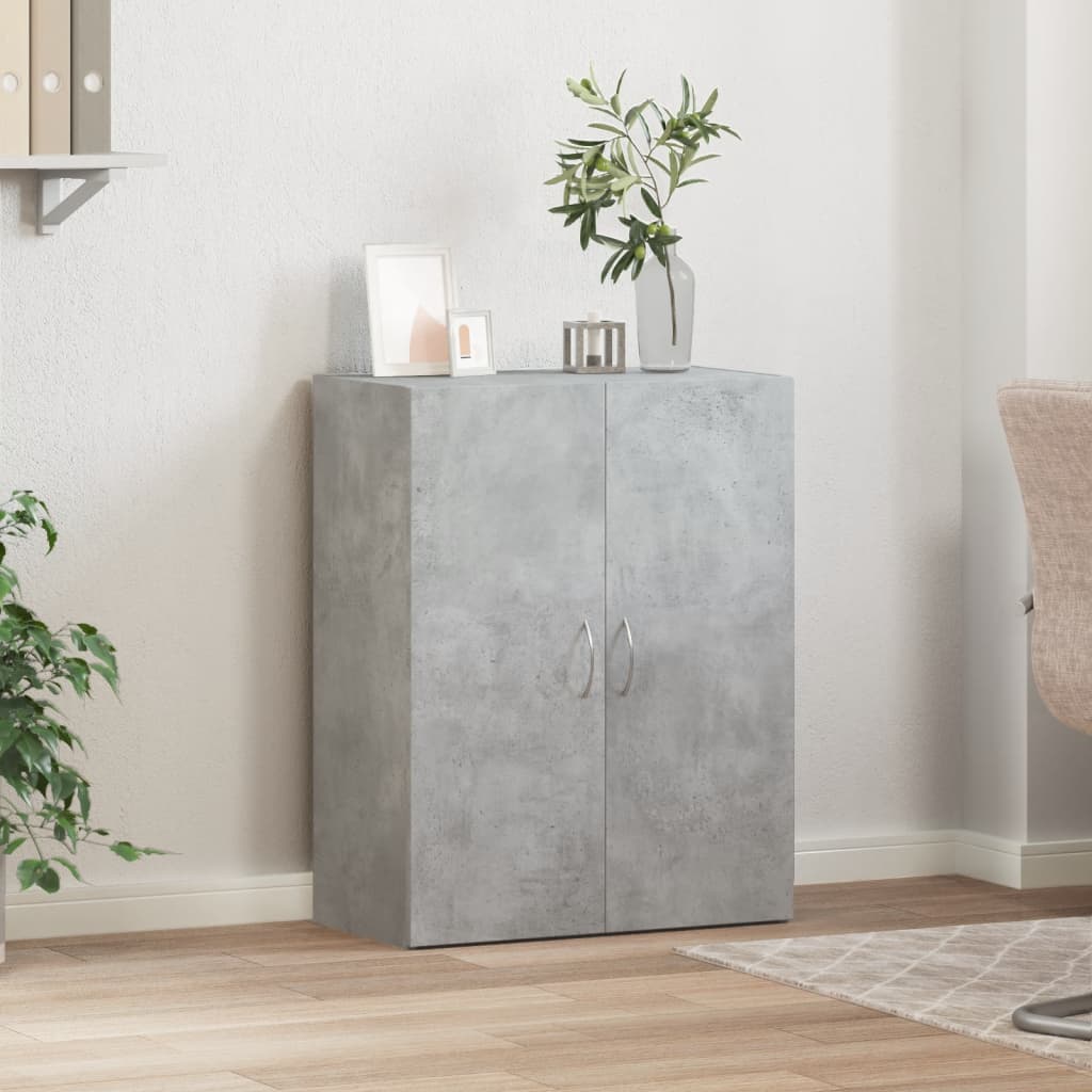 File Cabinet Concrete Grey 60x32x77.5 cm Engineered Wood