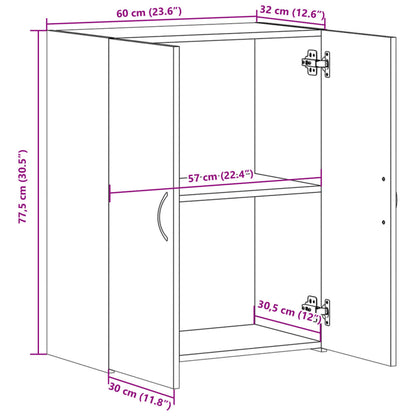 File Cabinet Concrete Grey 60x32x77.5 cm Engineered Wood