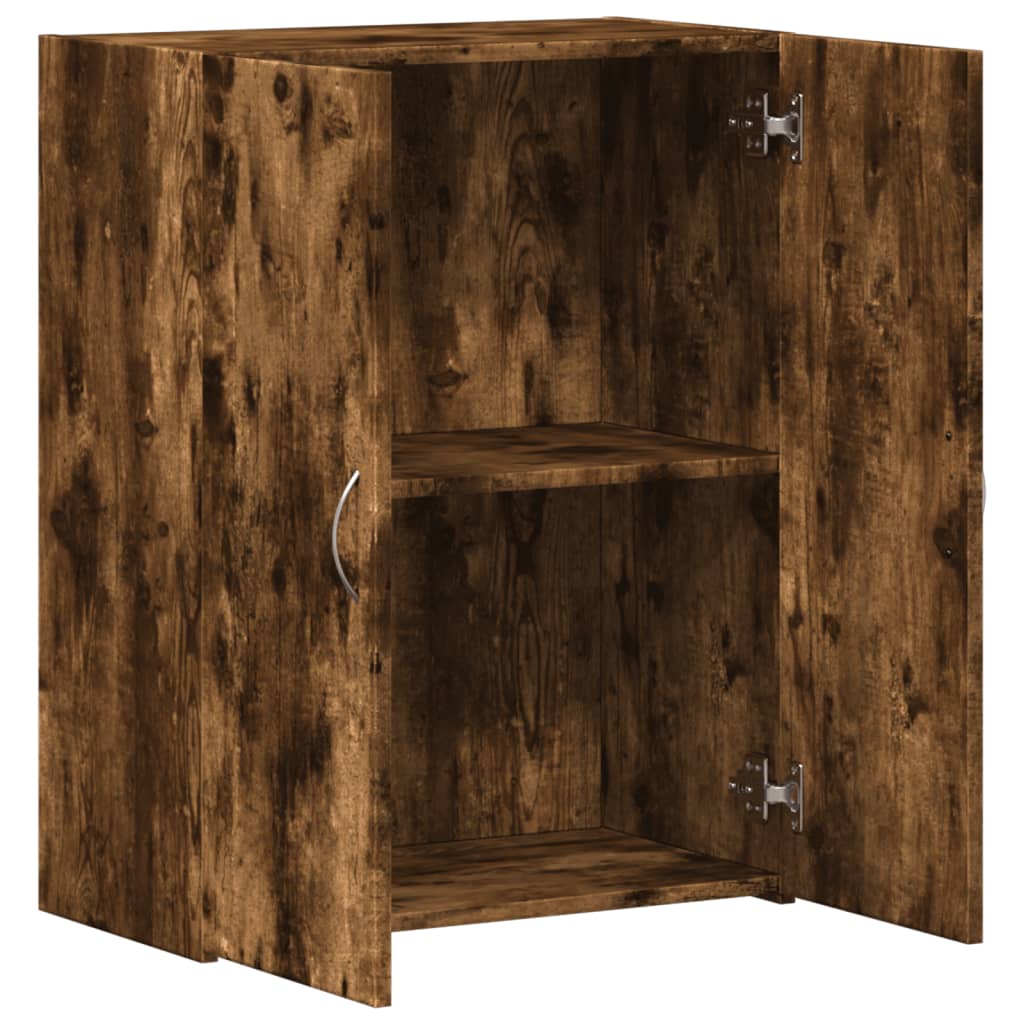 File Cabinet Smoked Oak 60x32x77.5 cm Engineered Wood