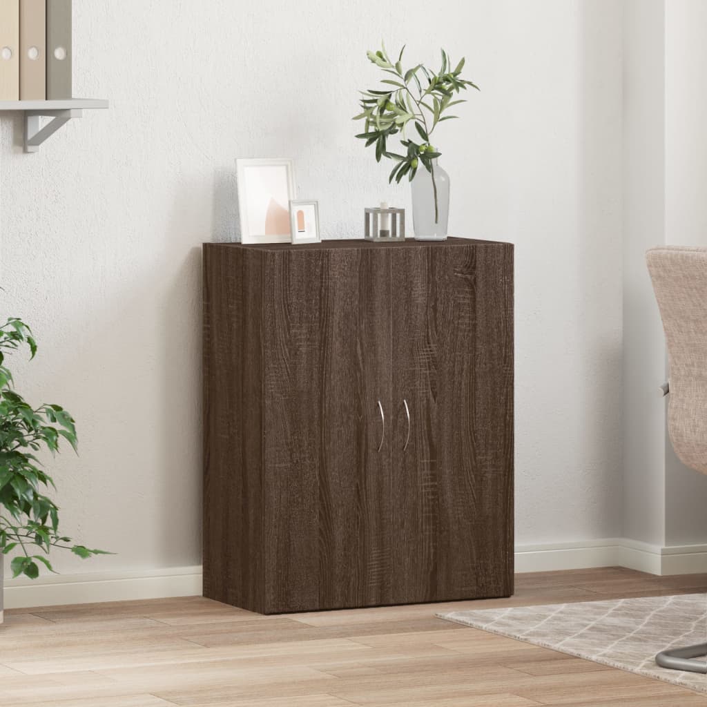 File Cabinet Brown Oak 60x32x77.5 cm Engineered Wood