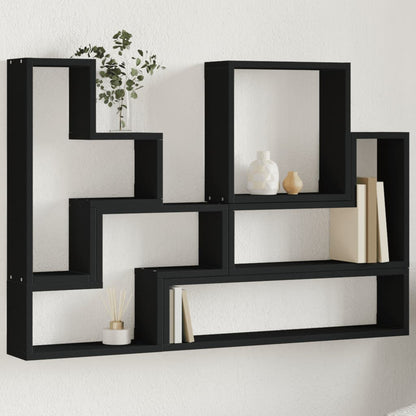 Wall Shelf Black 96x12x64 cm Engineered Wood