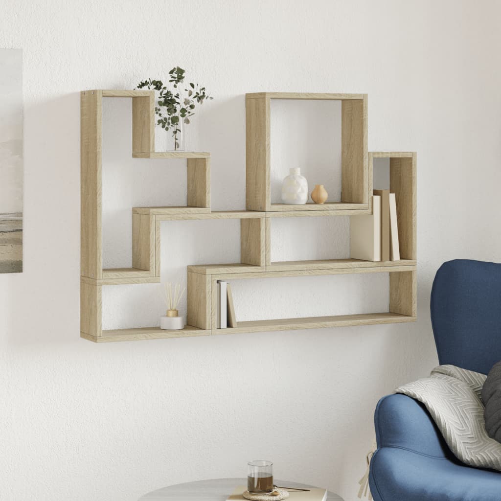 Wall Shelf Sonoma Oak 96x12x64 cm Engineered Wood