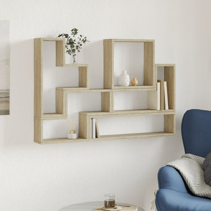 Wall Shelf Sonoma Oak 96x12x64 cm Engineered Wood