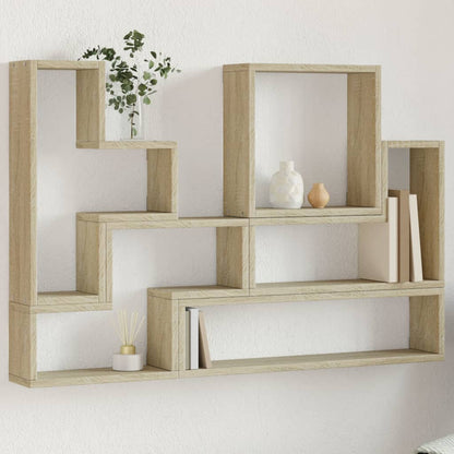 Wall Shelf Sonoma Oak 96x12x64 cm Engineered Wood