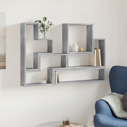 Wall Shelf Concrete Grey 96x12x64 cm Engineered Wood