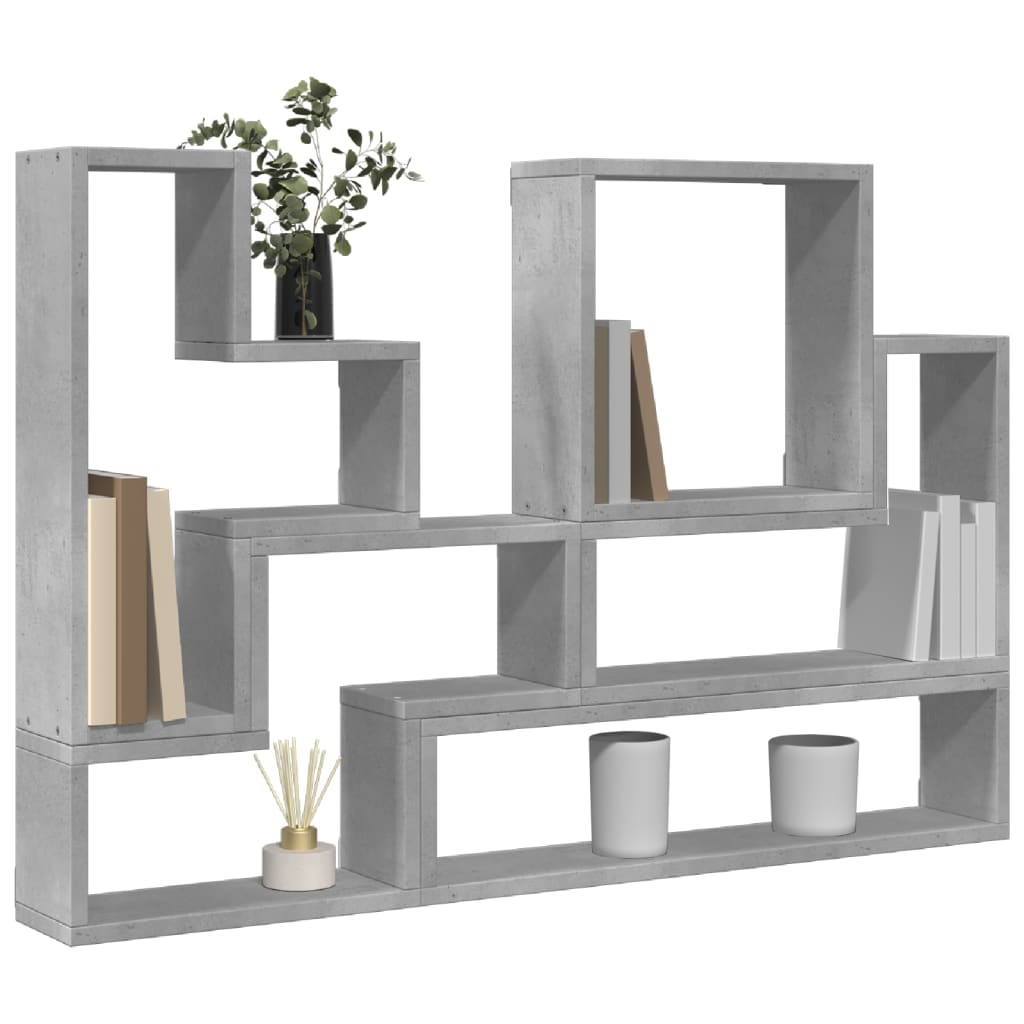 Wall Shelf Concrete Grey 96x12x64 cm Engineered Wood