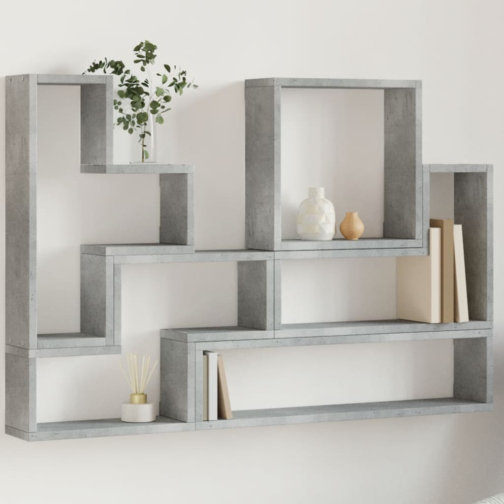 Wall Shelf Concrete Grey 96x12x64 cm Engineered Wood