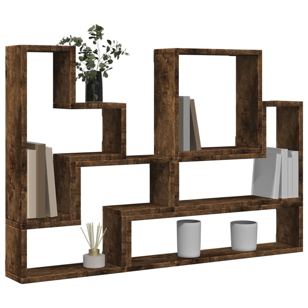 Wall Shelf Smoked Oak 96x12x64 cm Engineered Wood