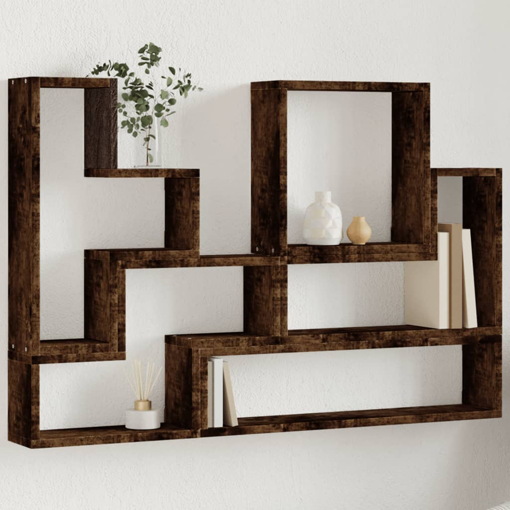 Wall Shelf Smoked Oak 96x12x64 cm Engineered Wood