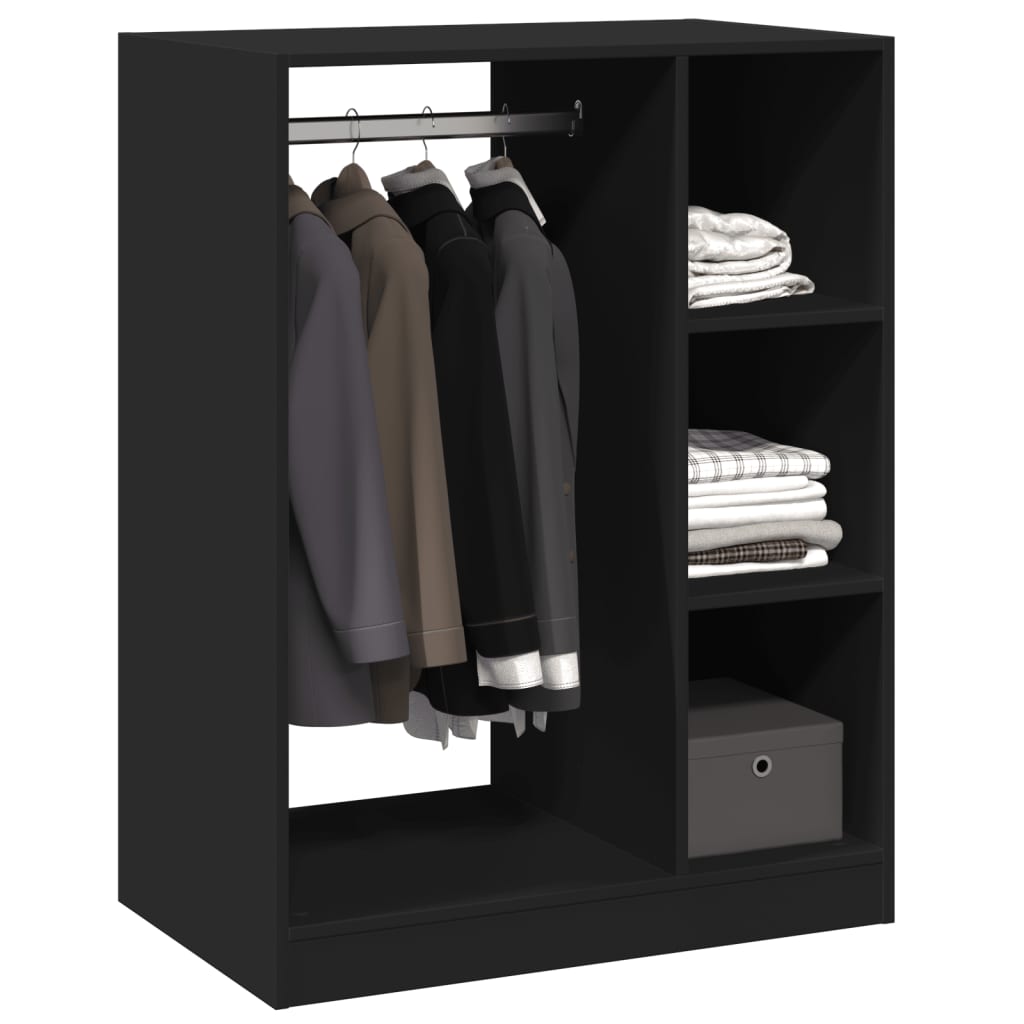 Wardrobe Black 77x48x102 cm Engineered Wood