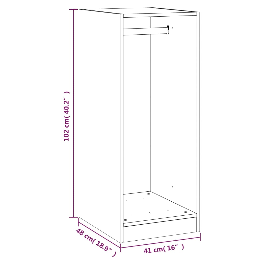 Wardrobe Sonoma Oak 48x41x102 cm Engineered Wood