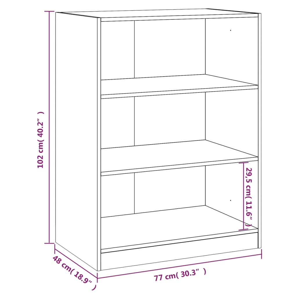 Wardrobe Sonoma Oak 77x48x102 cm Engineered Wood