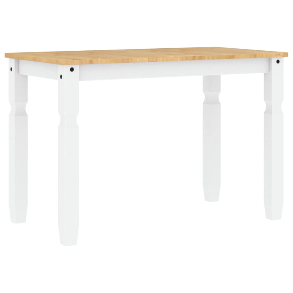 Dining Table Corona White 112x60x75 cm Solid Wood Pine