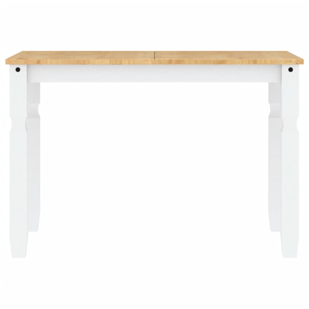 Dining Table Corona White 112x60x75 cm Solid Wood Pine