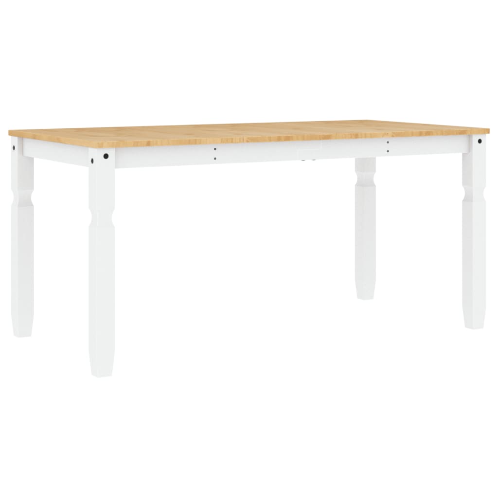 Dining Table Corona White 160x80x75 cm Solid Wood Pine