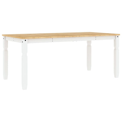 Dining Table Corona White 180x90x75 cm Solid Wood Pine