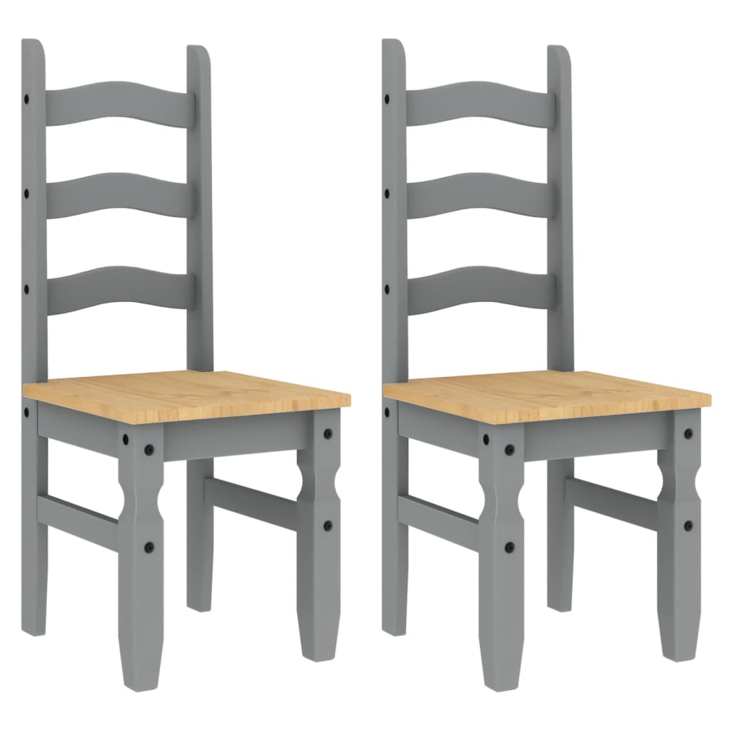 Dining Chairs 2 pcs Corona Grey 42x47x107 cm Solid Wood Pine