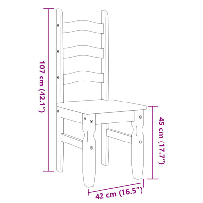 Dining Chairs 2 pcs Corona Grey 42x47x107 cm Solid Wood Pine