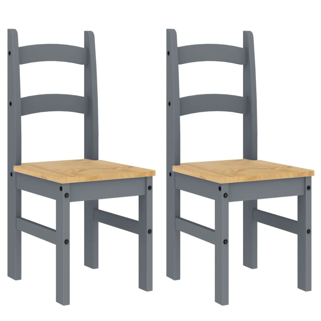 Dining Chairs 2 pcs Grey 40x46x99 cm Solid Wood Pine