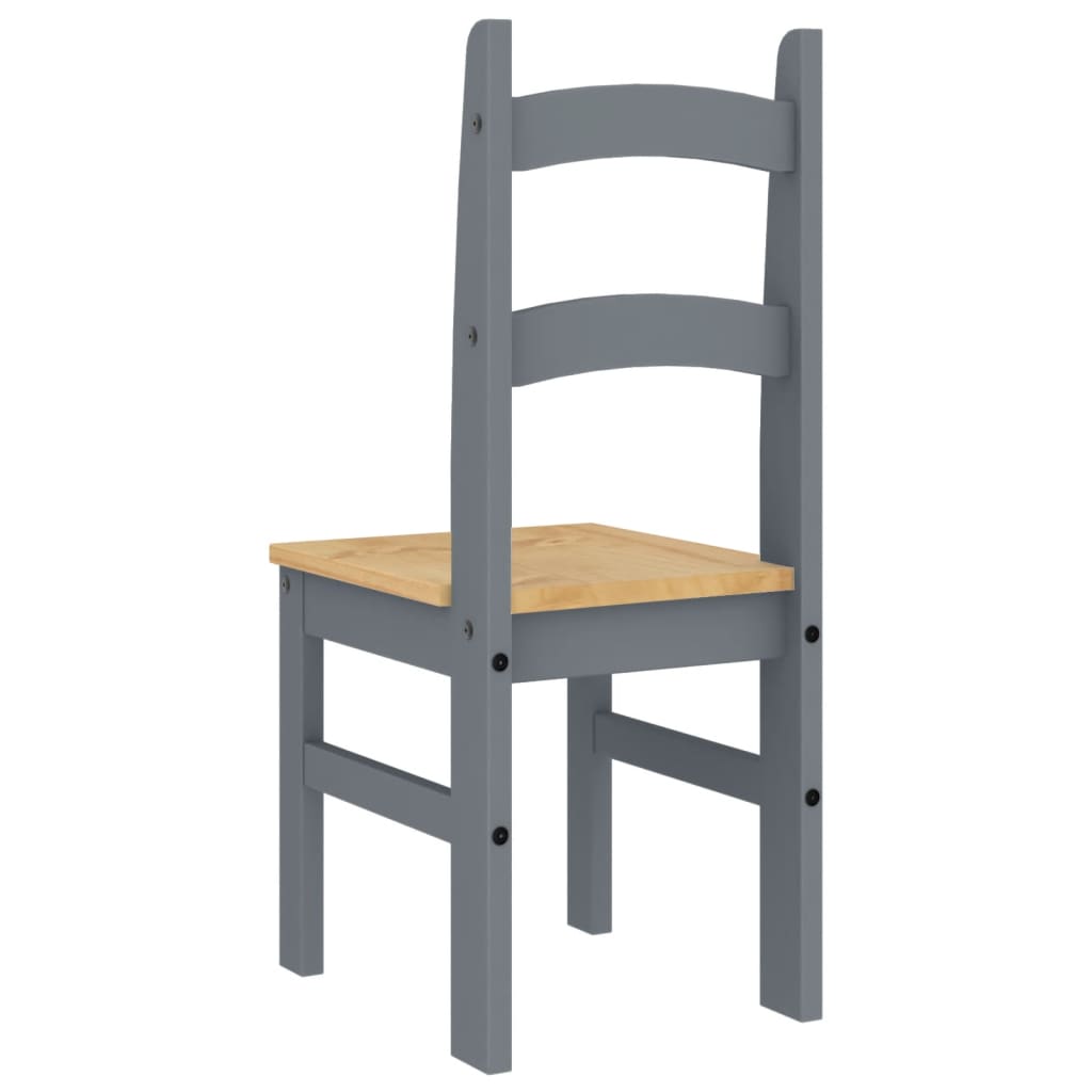 Dining Chairs 2 pcs Grey 40x46x99 cm Solid Wood Pine