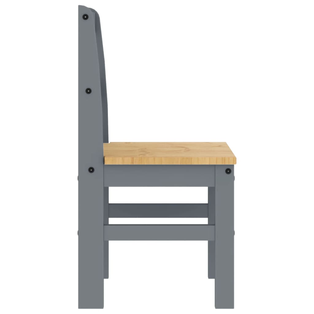 Dining Chairs 2 pcs Panama Grey 40x46x90 cm Solid Wood Pine