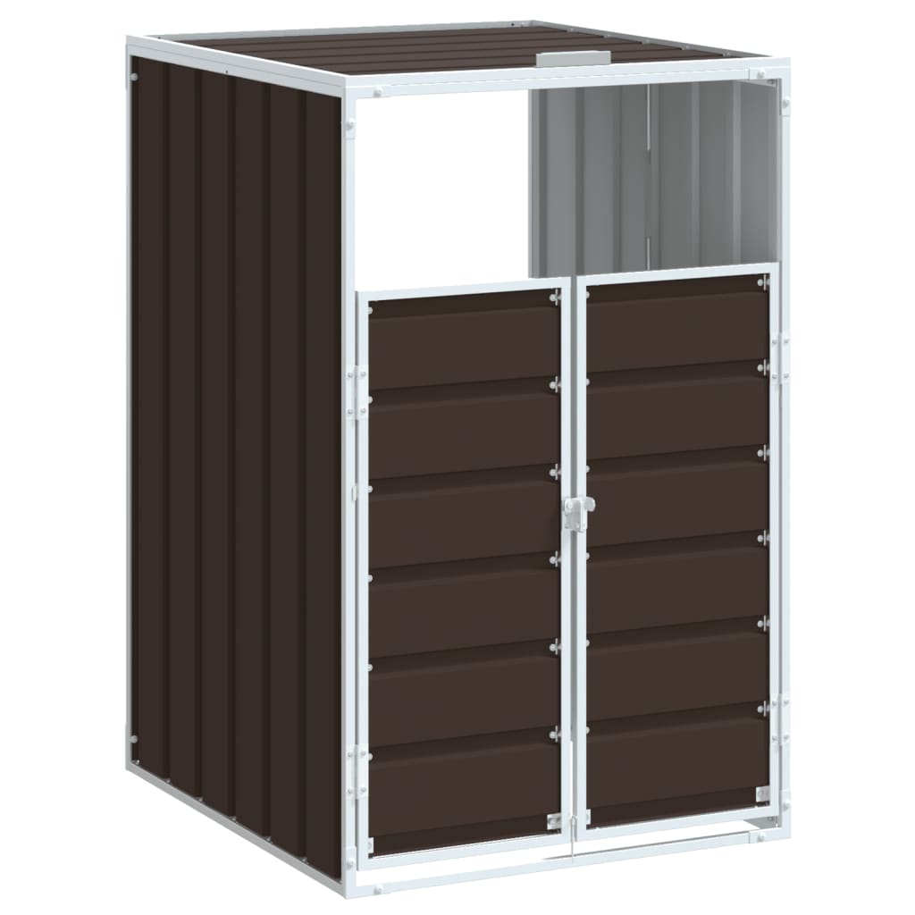 Wheelie Bin Storage for Single Bin Brown 72x81x115 cm Steel